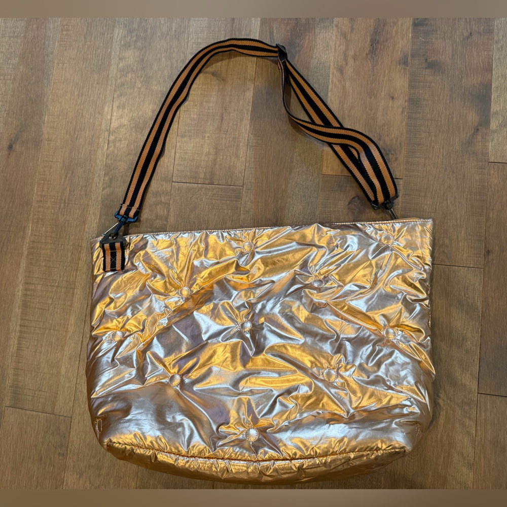 Iscream Rose Gold Metallic Weekender Tote Bag